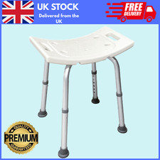 Aluminium Shower Chair Bath Stool Seat Adjustable Disability Aid - Non Slip UK