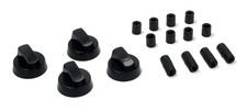 4 X Universal WHIRLPOOL Cooker/Oven/Grill Control Knob And Adaptors BLACK