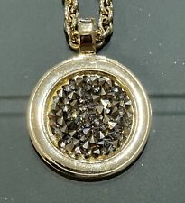 DYRBERG KERN-DANISH CO.  LARGE PENDANT & LONG CHAIN-GOLD PLATED - NEW