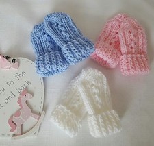 BABY KNITTING PATTERNS DK 68 Thumbless Mittens in 2 sizes PRECIOUS NEWBORN KNITS