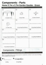 Replacement/Spare Parts For 2.7m x 2.7m Garden Gazebo 1912.