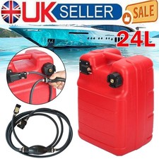 Boat Fuel Tank Portable Marine Outboard Gas Tank 6.34 Gallon/24L with 3M Hose