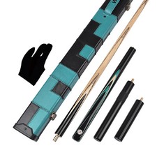 WAYMARK 57" 9.5mm 18.5oz 3/4 Snooker Cue & Case Ebony Cyan Handmade Snooker Cues