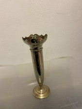 Vintage EPNS Silver-plated trumpet-shaped Bud vase scalloped and pierced edge