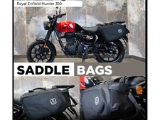 RETRO SADDLE PANNIER BAGS BLACK FIT FOR ROYAL ENFIELD HUNTER 350