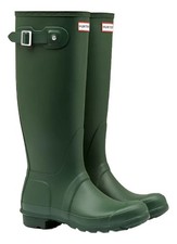 Hunter Wellies Ladies Hunter Original Tall Wellington Boots Green UK 7