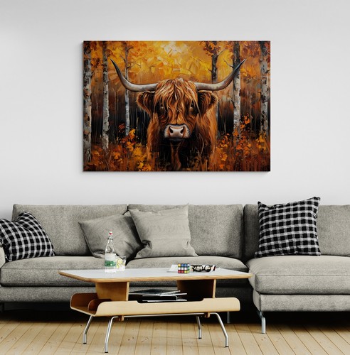 Highland cow animal canvas - animal,