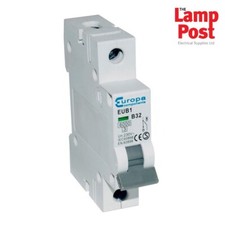 Europa MCB 32A 32 AMP EUB1 B32 SP MCB Miniature Circuit Breaker