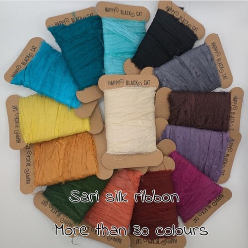 Sari silk ribbon sold - silk,