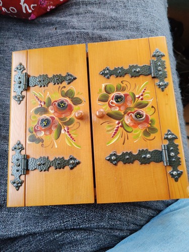 Danish wooden hand painted key - wooden,