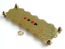 c1900 ANTIQUE BRASS CRIBBAGE