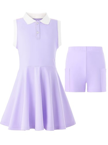 Girls lilac tennis dress - dress, and
