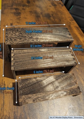 Tier wooden display riser - wooden,