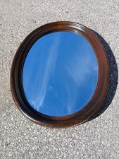 Antique OVAL Wall MIRROR 28x21x1.75  Wood Framed 
