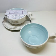 Sophie Conran Portmeirion Ripple Colour Pop Blue Cup x2 And Saucer x1-Brand New