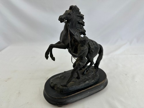 Antique spelter horse and - spelter,