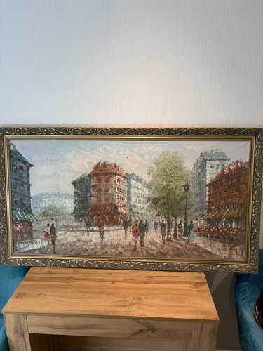 Large original vintage oil - large, on