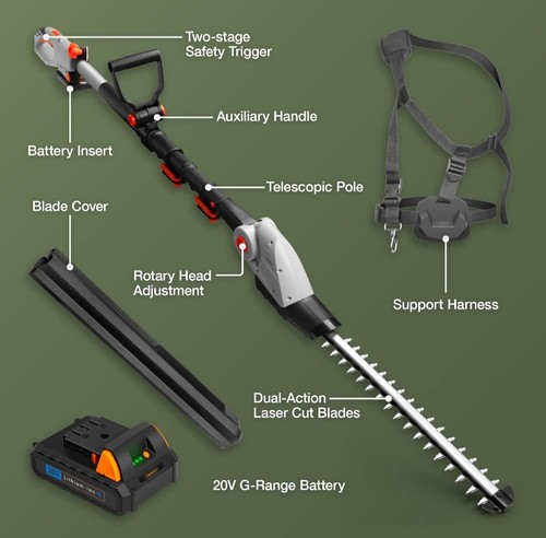 Vonhaus pole hedge trimmer - pole,
