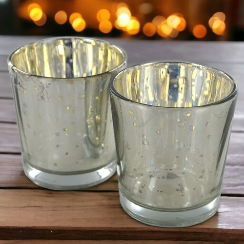 Elegant silver glass votive - elegant,