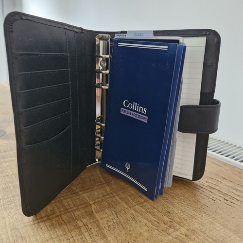 Collins black leather personal - collins,
