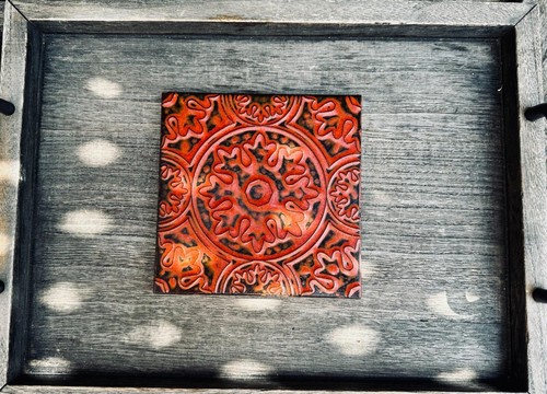 Vintage italian ceramic tile - vintage,