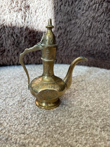 Vintage solid brass etched - brass,