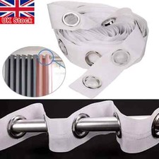 5/10Meters Curtain Head Tape With Round Eyelet Rings for Curtain Blinds Home UK