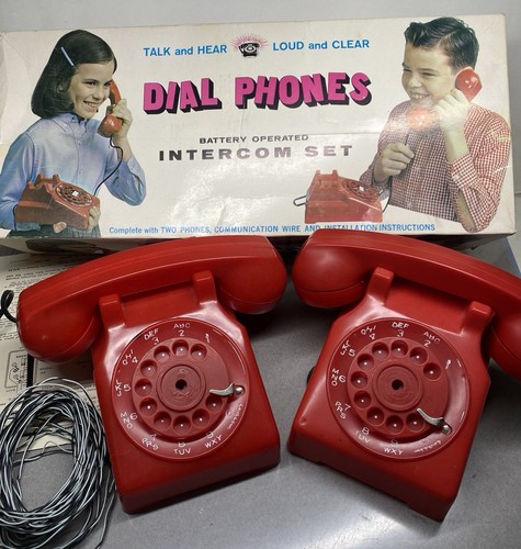 Vintage toy dial phone - vintage,