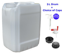 5 LITRE 5L JERRYCAN JERRICAN WATER CONTAINER FOOD SAFE DRUM SCREW TAP CAP PUMP