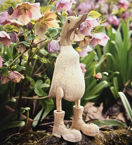 Wooden duck with boots - duck,