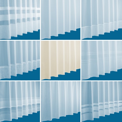 Cheap plain net - curtains, white