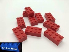 LEGO (C) 10x 2x4 - Basic Stone - Red - Basic Blocks - #3001 - Brick Red