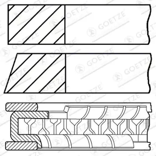 Piston ring set 427100 00 - ring,