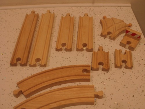Wooden train set pieces - train,