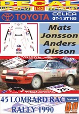 DECAL TOYOTA CELICA GT4 ST165 M.JONSSON RAC R. 1990 4th (05)