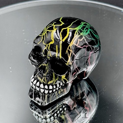 Electro skull ornament 6cm - skull,