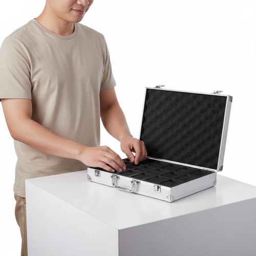 Aluminum watch briefcase - aluminum,