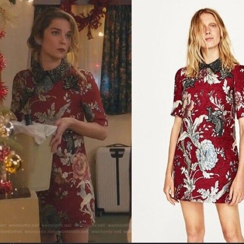 Zara red jacquard - red, dress