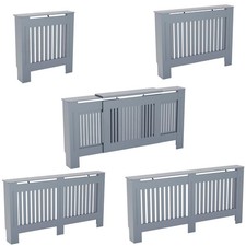 Vida Designs Chelsea Radiator Cover Wood Grill Wall Cabinet MDF Slats Grey