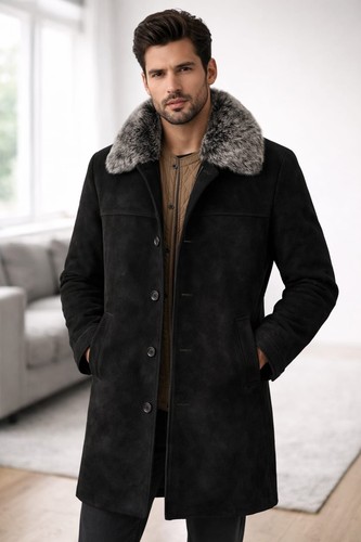 Men black shearling - black,