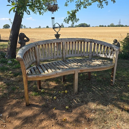Antique teak garden bench - antique,