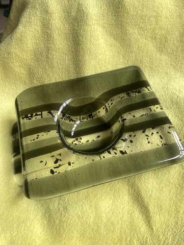 Ashtray fused glass - ash, tray