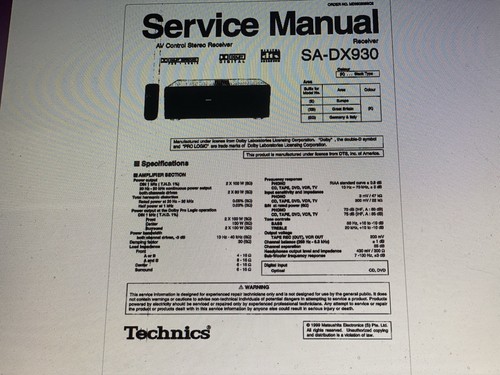 Technics dx930 service - sa-dx930,