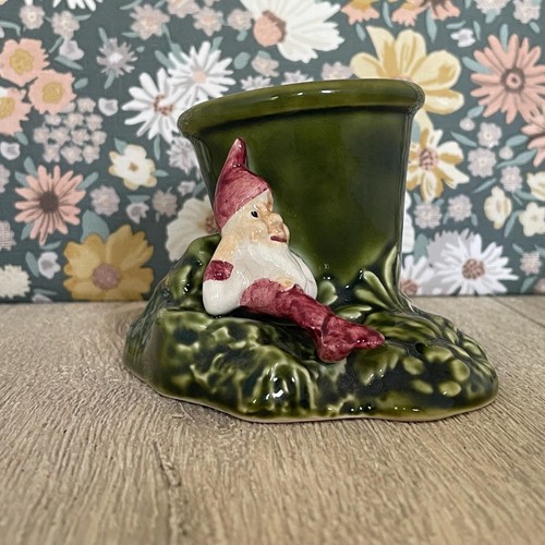 Sylvac gnome with plant pot - sylvac,