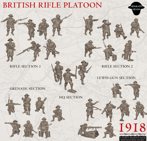 28mm ww1 british rifle platoon - ww1,