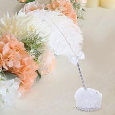 Feather Pen White Wedding Signing Pen for Journal School Office Party Favors