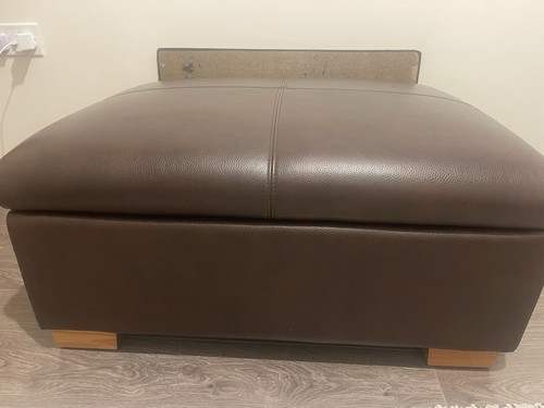 Italian leather ottoman - italian,