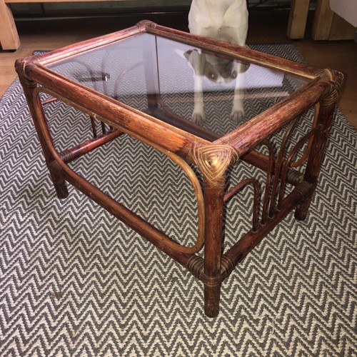Bamboo table mid century - table,