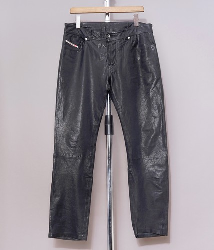 Diesel leather jeans trousers - leather,