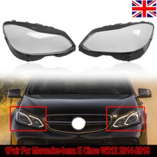 Pair For Mercedes-Benz E W212 2014-2016 Headlight Headlamps Clear Lens Covers
